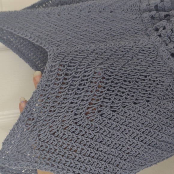 Fairy crochet balletcore ruffle/tulle/tutu flowy blue dress S/M - Picture 5 of 8